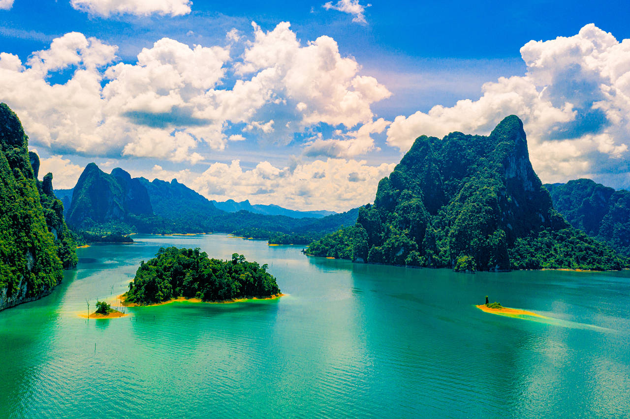 1280 Beautiful mountain and blue sky with cloud in Khao Sok National park shutterstock 1539383201