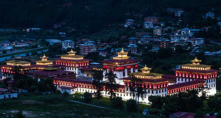 770 Bhutan Thimphu Bhutan by night shutterstock 351439748