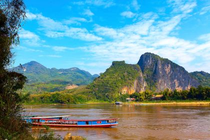 1280 Tour boats in Mekong river Luang Prabang shutterstock 1042859857